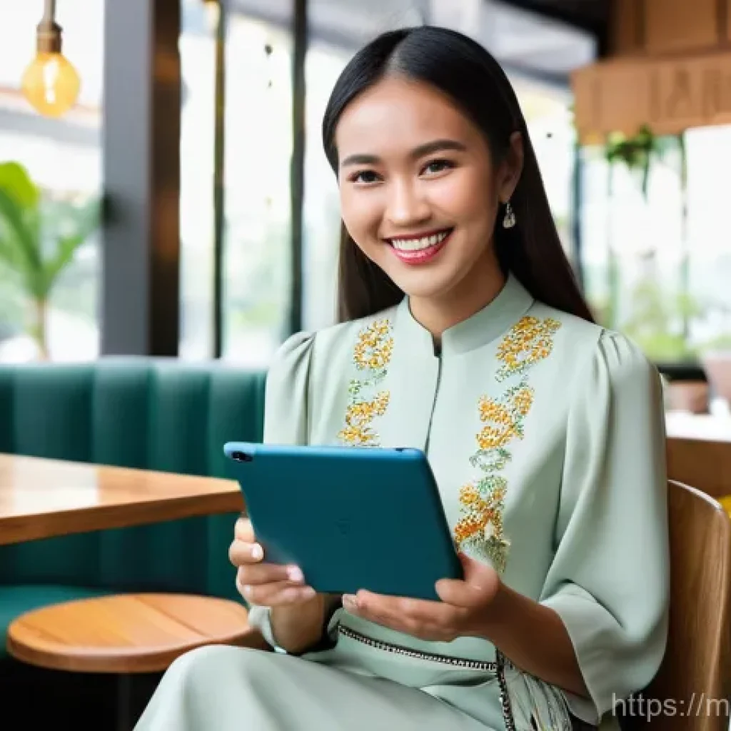 하이퍼 퍼스널라이제이션과 고객 요구 분석 - **Prompt:** A young, elegantly dressed Malaysian woman in her late 20s, with a warm smile, is seated...