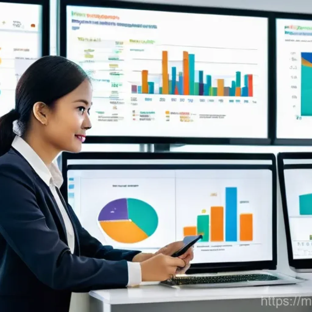 하이퍼 퍼스널라이제이션을 위한 데이터 시각화 - **Prompt 1: "The Insightful Dashboard"**
A diverse team of professionals, including men and wome...