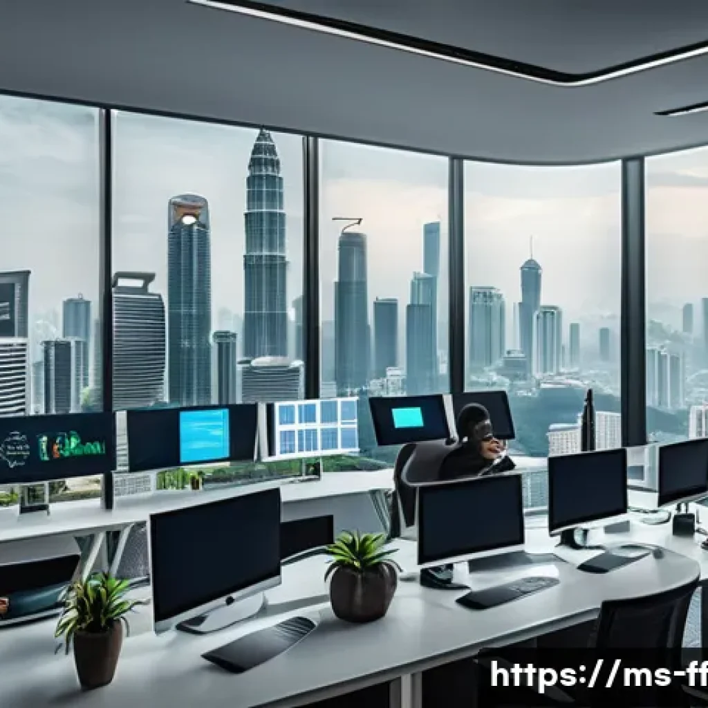 하이퍼 퍼스널라이제이션의 윤리적 측면 - A modern Malaysian office setting with diverse professionals collaborating around a table, focused o...
