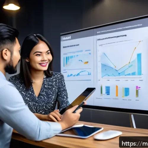 Home 33 하이퍼 퍼스널라이제이션을 위한 소프트웨어 도구 - A modern Malaysian digital marketing office scene with diverse professionals collaborating around mu...