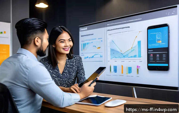 하이퍼 퍼스널라이제이션을 위한 소프트웨어 도구 - A modern Malaysian digital marketing office scene with diverse professionals collaborating around mu...